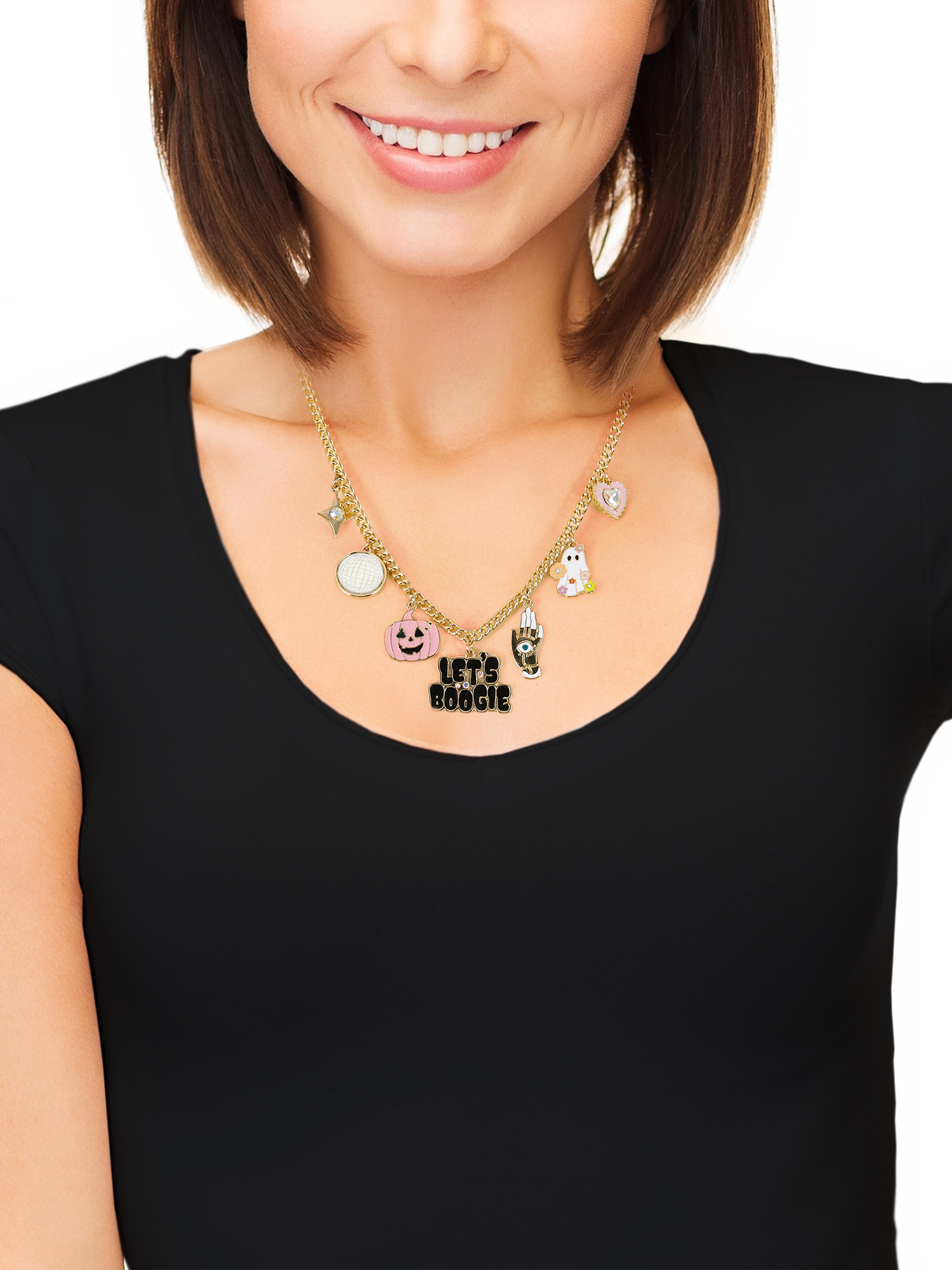 Way to Celebrate Halloween Goldtone Novelty Charm Necklace, 1 Piece