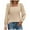 Beige Shirt fot Women, variant on Women's Square Neck Puff Sleeve Smocked Cuff Blouse Elegant Basic Layering Office Daily Wear Tops Beige L