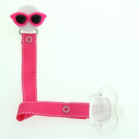 Sunglasses Pacifier Clip with Matching Ribbon