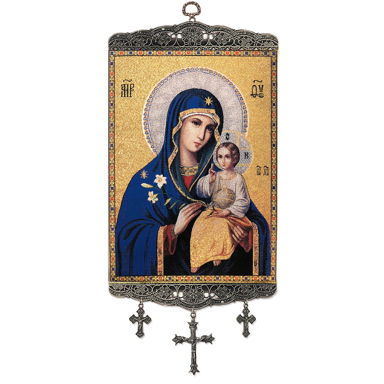 Tapestry Icon Banner Virgin Mary Eternal Bloom Tapestry Icon Banner