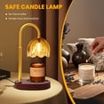 thumbnail image 2 of BEEPRINCESS Candle Warmer Lamp with Timer and Dimmable Light, Adjustable Height Jar Candle Warmer, Gold Glass Shade, 2 Bulbs, 2 of 7