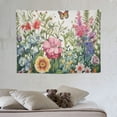thumbnail image 4 of COMIO Colorful Butterfly Floral Tapestry Vintage Butterfly Flower Plant Printed Wall Tapestry Retro Art Aesthetic Wall Hanging for Bedroom Dorm Living Room 40x30 Inch, 4 of 7