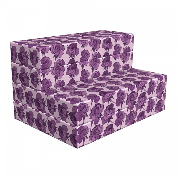 Floral Foldable Mattress, Violet Tones Romantic Roses, 74.8" x 35.4", Eggplant Mauve, by Ambesonne