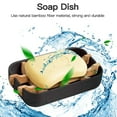 thumbnail image 5 of 1 Pack Wooden Bamboo Square Soap Dishes for Bar Soap Holder for Shower with Drain for Bathroom Small Soap Dish Detachable (Black), 5 of 7