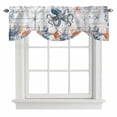 thumbnail image 2 of Oceans Marine Life Tie Up Valances Curtain, Adjustable Kitchen Orange Blue Octopus Starfish Wood Grain Valances for Windows Decor, Rod Pocket Short Curtains Set for Bedroom/Bathroom, 54"x18", 2 of 9