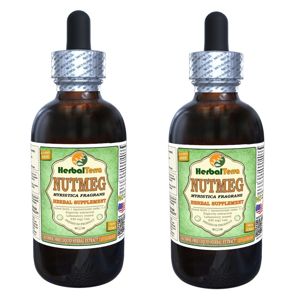 Nutmeg (Myristica Fragrans) Glycerite, Organic Dried Nuts AlcoholFREE