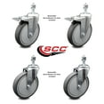 thumbnail image 2 of 6 Inch Thermoplastic Rubber Swivel ½ Inch Stem Caster Set 2 Total Lock Brake SCC, 2 of 2