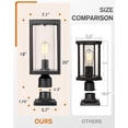 thumbnail image 2 of Farol de poste para exteriores Beionxii 51 cm, aluminio negro, 110 V, 2 of 8
