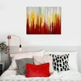 thumbnail image 5 of Acheng Modern Abstract Canvas Wall Art Dark Red Grey and Gold Painting Prints with Gold Foil Accents Artwork for Living Room Bedroom Stretched and Framed Wall Decor Ready to Hang 20x16in, 5 of 6