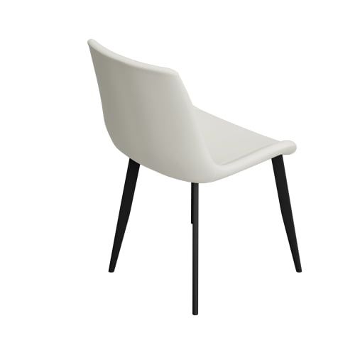 PU Leather Dining Chairs Set of 4, Modern Upholstered Kitchen Chairs with Metal Legs for Dining Room, Restaurant, Living Room, Meeting Room, Cream white