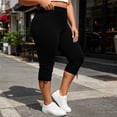 thumbnail image 2 of LIaqionyy Capri Leggings for Womens Knee Length Pants Lightweight Casual Layering Yoga Workout High Waisted Cropped Pant, 2 of 8
