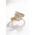 thumbnail image 2 of Jewelerix 2 Carat Oval Cut Moissanite Bypass Engagement Ring in 14K Yellow Gold Vermeil, Criss Cross Pavé Anniversary Ring, 2 of 4