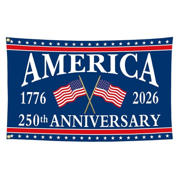 United States 250th Anniversary Commemorative Flag,Usa 250th Anniversary Merchandise,Single-Layer Double-Sided Printing,Reinforced Brass Flagpole,Suitable for Outdoor,Front Door, Porch, Walls.