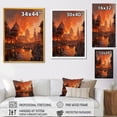 thumbnail image 4 of Designart "Orange Varanasi Ghats in Indian Art" People Framed Wall Art - Global Orange Indian Art Bedroom Framed Canvas Wall Art, 4 of 6