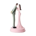 thumbnail image 4 of Estatua de pareja, figura de novios, moderna, de resina, romántica, para decorar tartas de boda. Rosa, 4 of 9