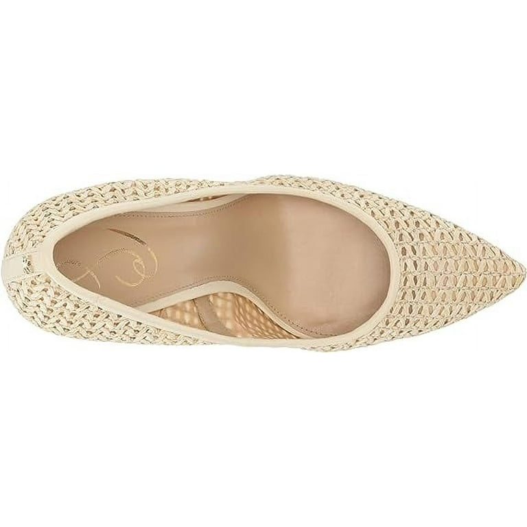 Sam Edelman Hazel Slip-On Fashion Pumps, Ivory Raffia, Stiletto
