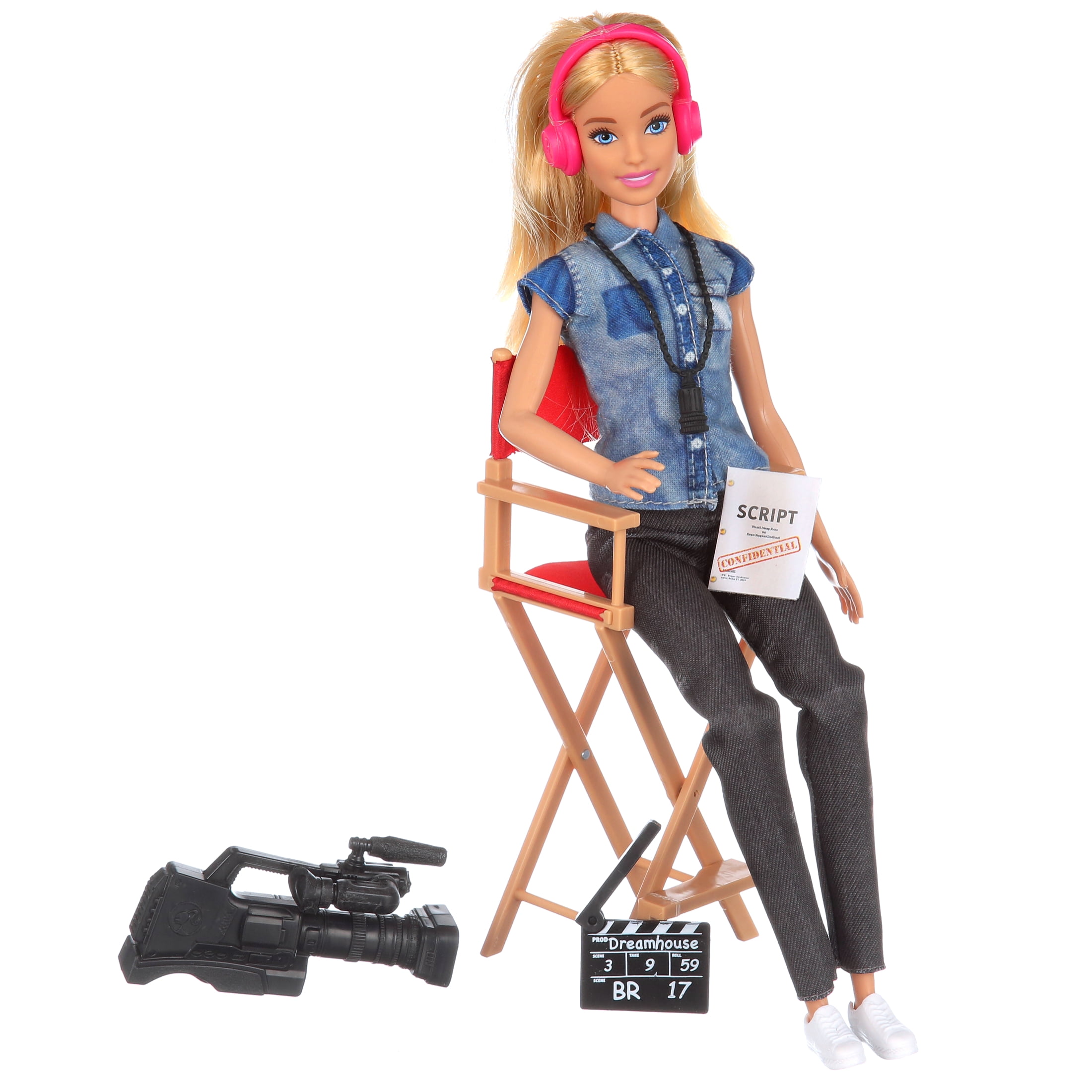 Knurre Konkurrence Egypten Barbie Film Director Playset with Doll, Chair, Camera and Accessories -  Walmart.com