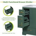 thumbnail image 4 of Euroco 36" Bathroom Vanity without Sink, Cabinet Base Only, Six Drawers, Multi-Functional Drawer Divider, Adjustable Shelf, Green, 4 of 9