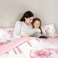 thumbnail image 4 of jejeloiu Personalized Letter P Twin Bedding Sets 7-Piece,Bow Knot Monogrammed Bedding Comforter Set,Rustic Flower Floral Sheet Sets For Children,Ultra Soft Bedroom Decor Reversible, 4 of 8
