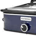 thumbnail image 4 of MAGNIFIQUE Blue 4 Quart Manual Slow Cooker with Ceramic Stoneware for Family Dinner, 3 Setting High/Low/Warm, 4 of 7