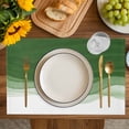thumbnail image 4 of Ombre Waves Placemats Set of 8, Abstract Art Gradient Sage Green Modern Placemats for Dining Table, Place Mats for Kitchen Tabletop, Waterproof Wipeable Dining Table Mats Set, 4 of 9