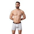thumbnail image 2 of Foxpolo Men’s Boxer Briefs 4-Pack Gift Set – Printed Striped Design – Breathable Stretch Cotton – Comfortable and Long-Lasting | M - White, 2 of 6