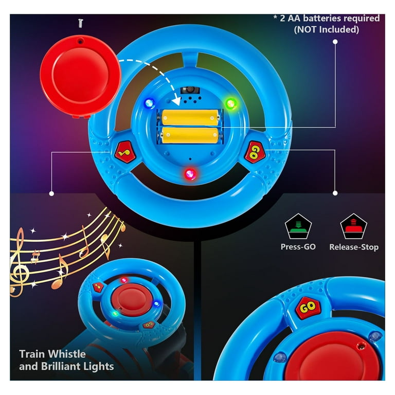 Joyldias 6V Electric Ride-On Train for Kids, Curved Tracks, Songs