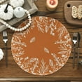 thumbnail image 2 of Artoid Mode Orange Eucalyptus Leaves Round Fall Placemats Set of 4, 14 Inch Seasonal Autumn Thanksgiving Round Table Mats for Dining Decoration, 2 of 10