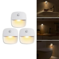 Motion Sensor Light, LED Night Light, Wall Light, Closet Lights, Safe Lights for Stairs, Hallway, Bathroom, Kitchen, Cabinet (White - Pack of 3)