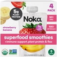 thumbnail image 3 of (3 pack) Noka Organic Superfood Smoothie Pouches, Plant Protein, Strawberry Banana, 4.22oz, 4 pack, 3 of 10
