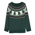 thumbnail image 4 of Iyufng Christmas Sweaters for Women Fashion Knit Vintage Christmas Tree Long Sleeve Round Neck Pullover Sweater Green,S, 4 of 5