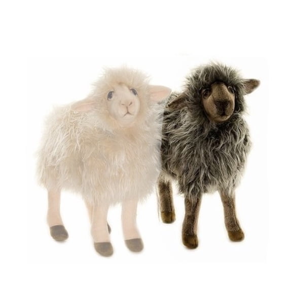 Handcrafted Cuddlers Set of 3 Handcrafted Plush Black Sheep Stuffed Animals 14"