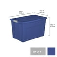 thumbnail image 4 of Sterilite 35 Gallon Latch Tote Plastic, Stadium Blue, Set of 4, 4 of 10