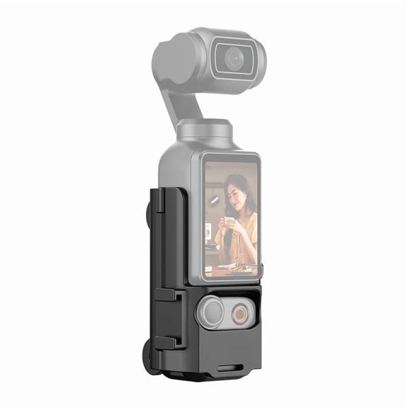 For DJI OSMO Pocket 3 QKOO Plastic Protection Frame Expansion Cold Shoe Adapter Bracket (Black)