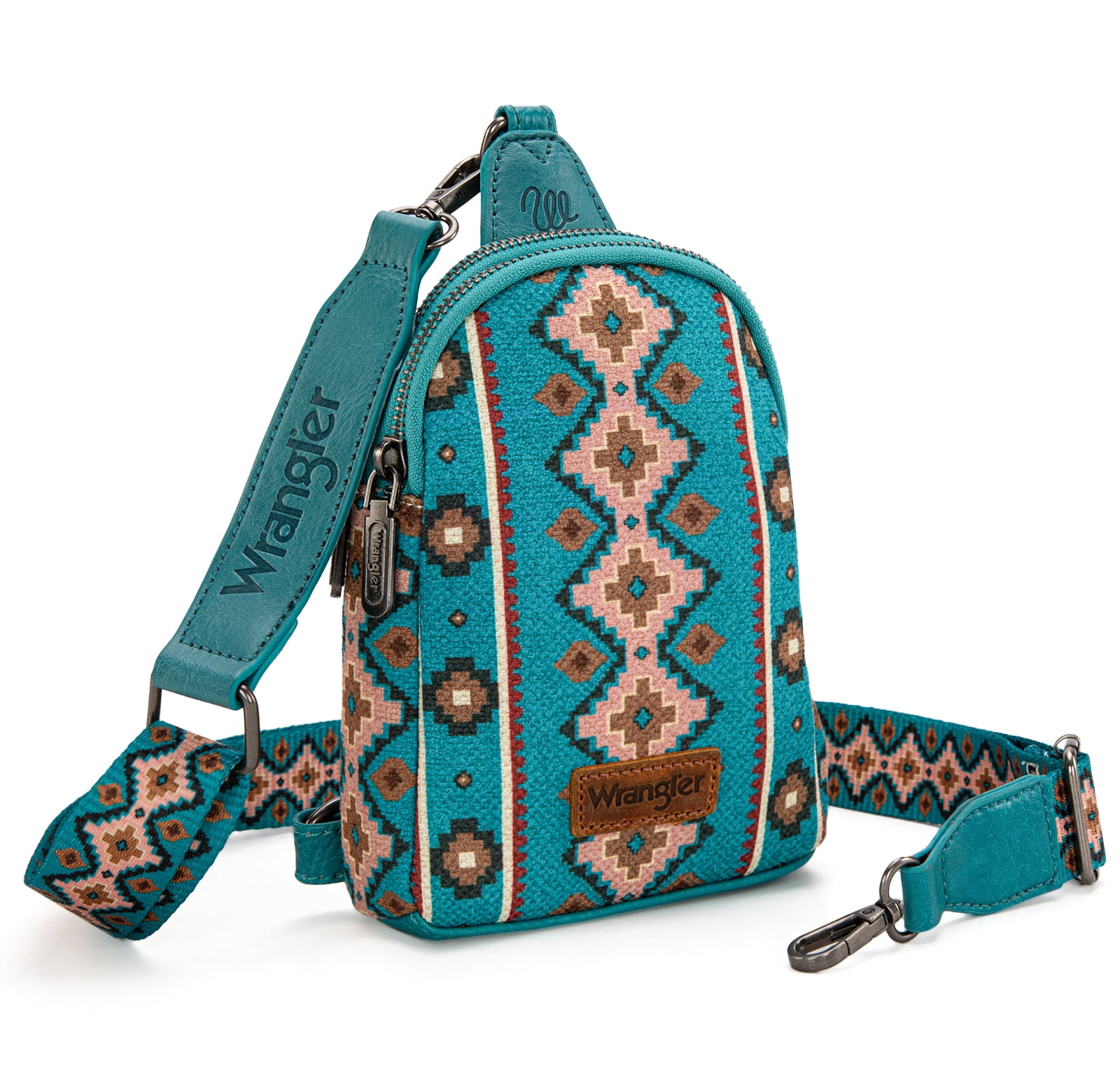 Wrangler Crossbody Sling Bags for Women Cross Body Purse with Detachable Strap, Drak Turquoise