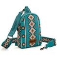 thumbnail image 3 of Wrangler Crossbody Sling Bags for Women Cross Body Purse with Detachable Strap, Drak Turquoise, 3 of 7