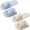 White+Blue, variant on 2Pack Portable Foldable Travel Slippers for Women - Lightweight EVA Non-Slip Slides - Palm-Sized Compact Shower & Beach Shoes