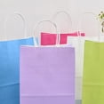 thumbnail image 4 of FRCOLOR 50Pcs Candy Color Kraft Paper Handle Gift Bag Recyclable Paper Bags (Sky Blue),4.33"X1.57"X0.59", 4 of 4