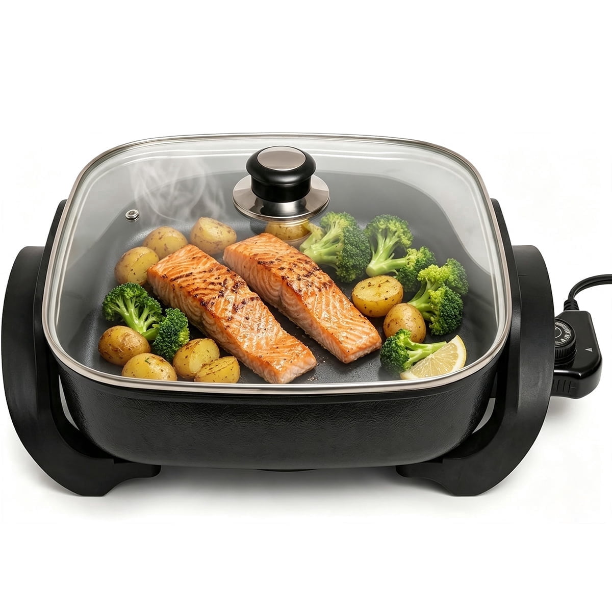 West Bend 72216 Nonstick 12-Inch Electric Skillet Features Grease