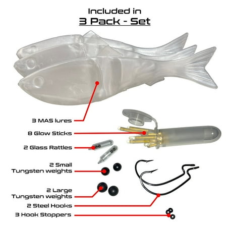 Darth Water Lures Multi-Action Swimbait (MAS) Advance Fishing Lure 4.5 Long 3 Pack - SET