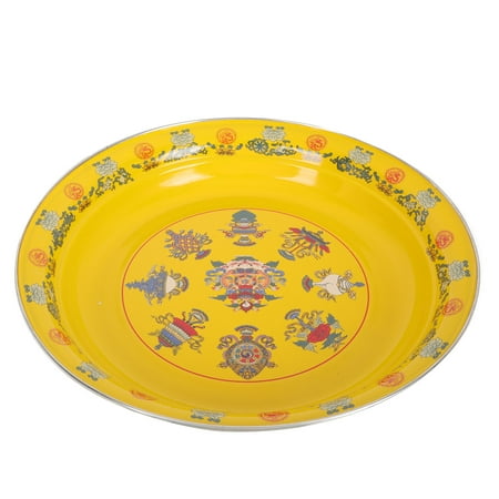 

Decorative Enamel Plate Colored Printing Food Serving Plate Home Enamel Tableware