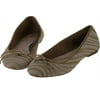 Lands' End Women's Bianca Ballet Flats Gold Metal Zebra 7 NEW 431497