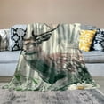 BCIIG Sika Deer Blanket Cute Animals Throw Blanket,Green Daisy Flowers
