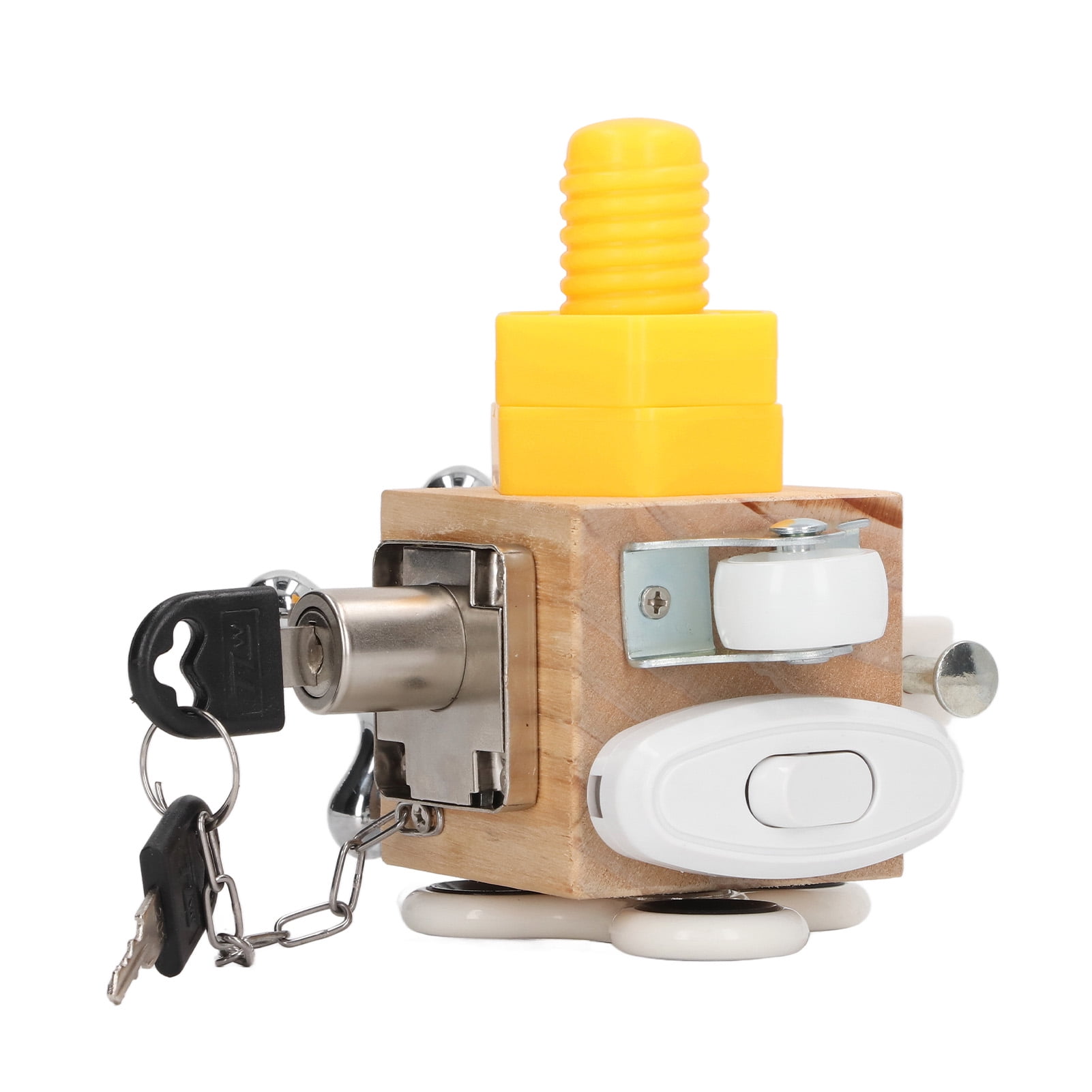 Wooden Lock Toy Switch Lock Toy Learning Lock Toy Pine Wood