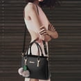 thumbnail image 3 of Faraee Womens Purses and Handbags Leather Shoulder Crossbody Bag Ladies Top Handle Bags Satchel with Zipper Plush Pendant Black, 3 of 8