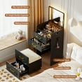 thumbnail image 4 of VKCC Compact Vanity Desk Set with Charging Ports, Folding Dressing Table with Drawers for Small Bedroom, White, 4 of 11