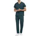 thumbnail image 2 of Mens Scrubs Medical Uniform Stretch Scrubs Set Top and Pants, 2 of 7