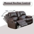 thumbnail image 4 of TrumanPick Manual Recliner Loveseat Chair, Overstuffed reclining Armchair Home Theater Sofa Recliner for Living Room, Brown, 4 of 6