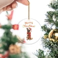 thumbnail image 2 of Merry Christmas Belgian Malinois Enjoys Woofmas Winter Xmas Holiday Acrylic Round Ornament Sheepdog Dog Lover Gifts Home Tree Decor - 02022, 2 of 4