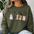 thumbnail image 4 of Cute Medical Halloween Ghost Nurse and Prescription Graphic Crewneck Sweatshirt, Unisex Fit, 4 of 9